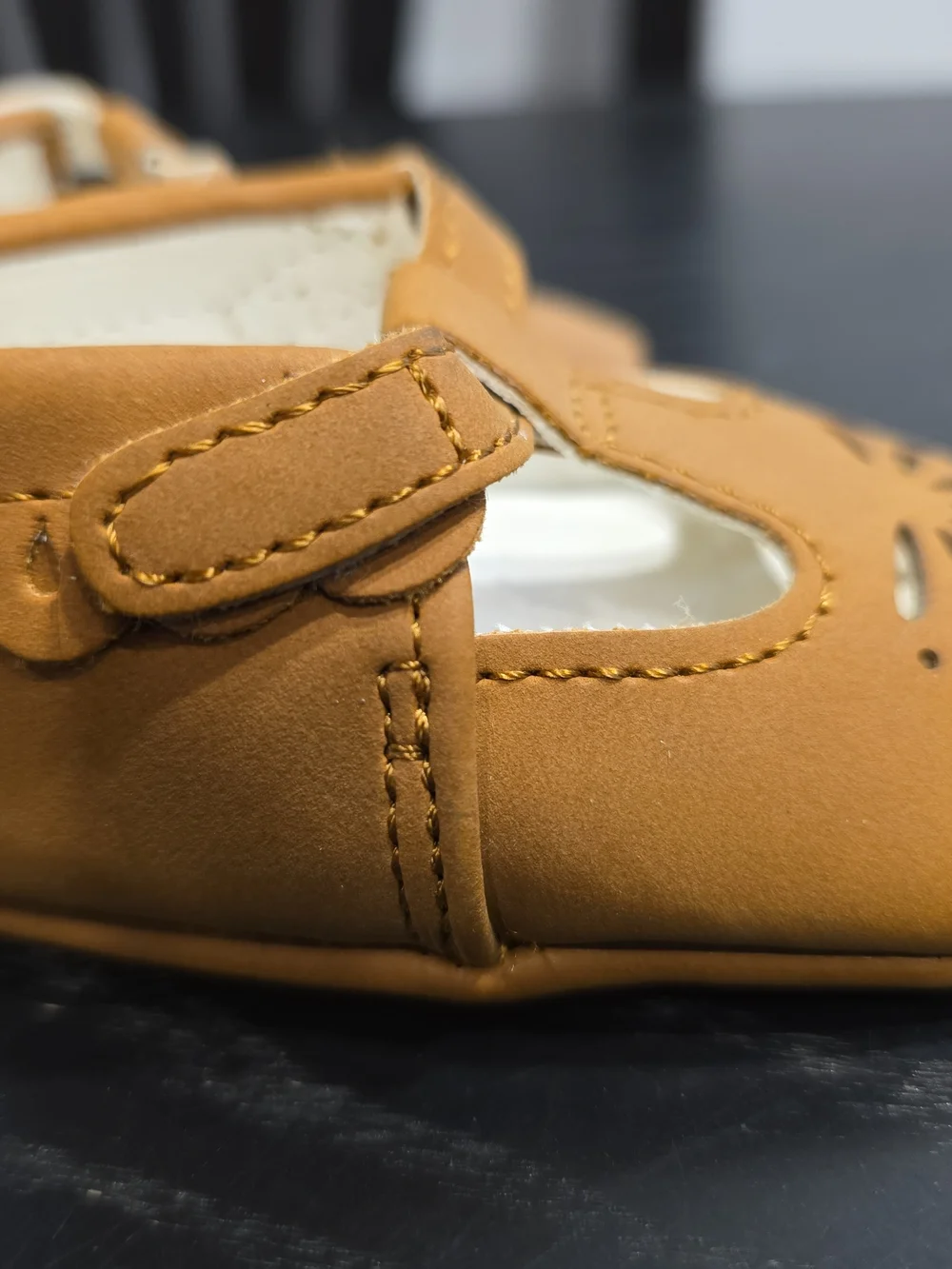 Classic T-Strap Kids Shoes in Tan